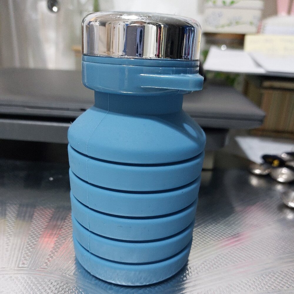 Joie Blue Collapsible On the Go Water Bottle Blue